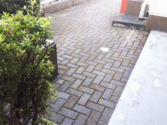 インターロッキング高圧洗浄（コケ清掃）